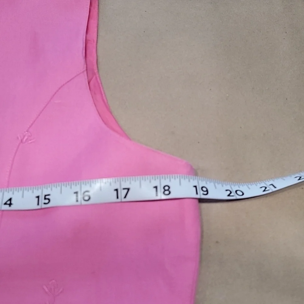 Jennifer Eden Size 10 Bubblegum Pink Sleeveless Embroidered Button Front Blouse